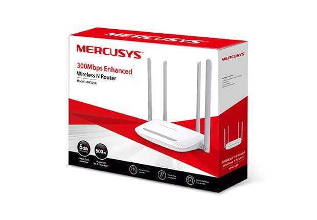 Mercusys Enhanced Wireless N Router MW325R 802.11n, 300 Mbit/s, 10/100 Mbit/s, Ethernet LAN (RJ-45) porte 3, Antennetype 4xFixed, Hvid