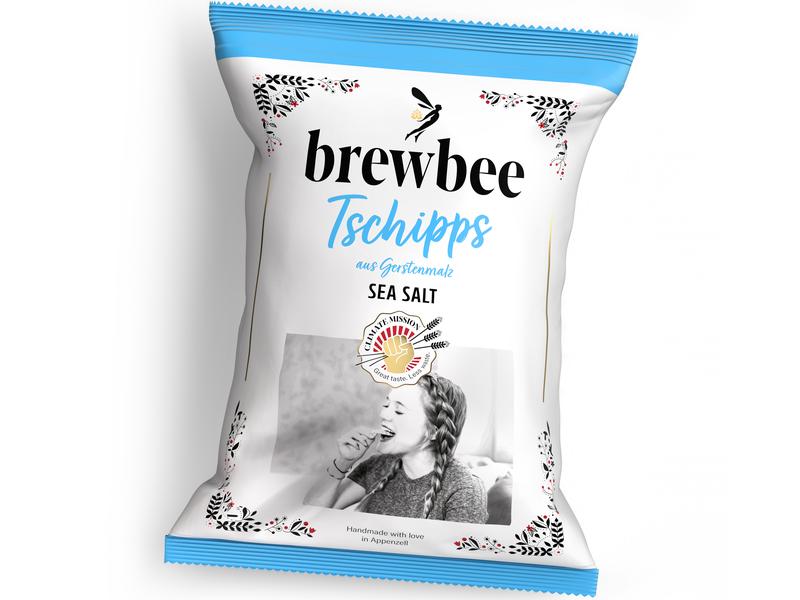 brewbee brewbee Tschipps Sea Salt 90 g Schweizer Chips aus Malztreber