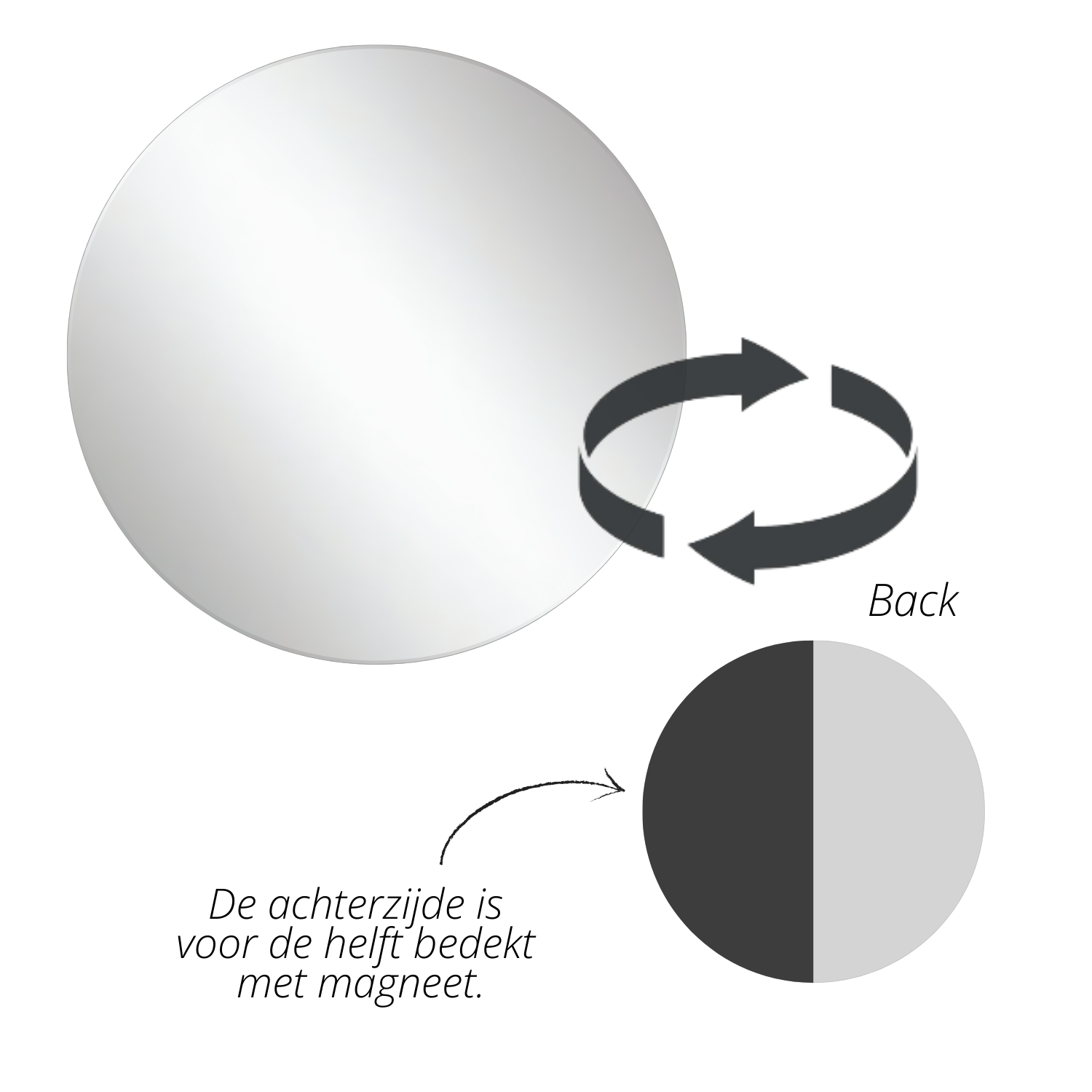 Magneetbord LANI - Wit LANI Wit | met spiegel + plankje