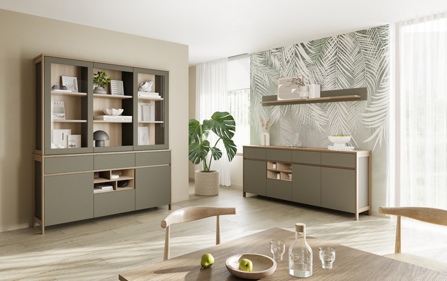 Home affaire Buffet »Stranda, Hochschrank im Scandi-Style, moderner Schrank« Rahmenoptik, ausreichend Stauraum, vielseitig einsetzbar, 164 cm breit