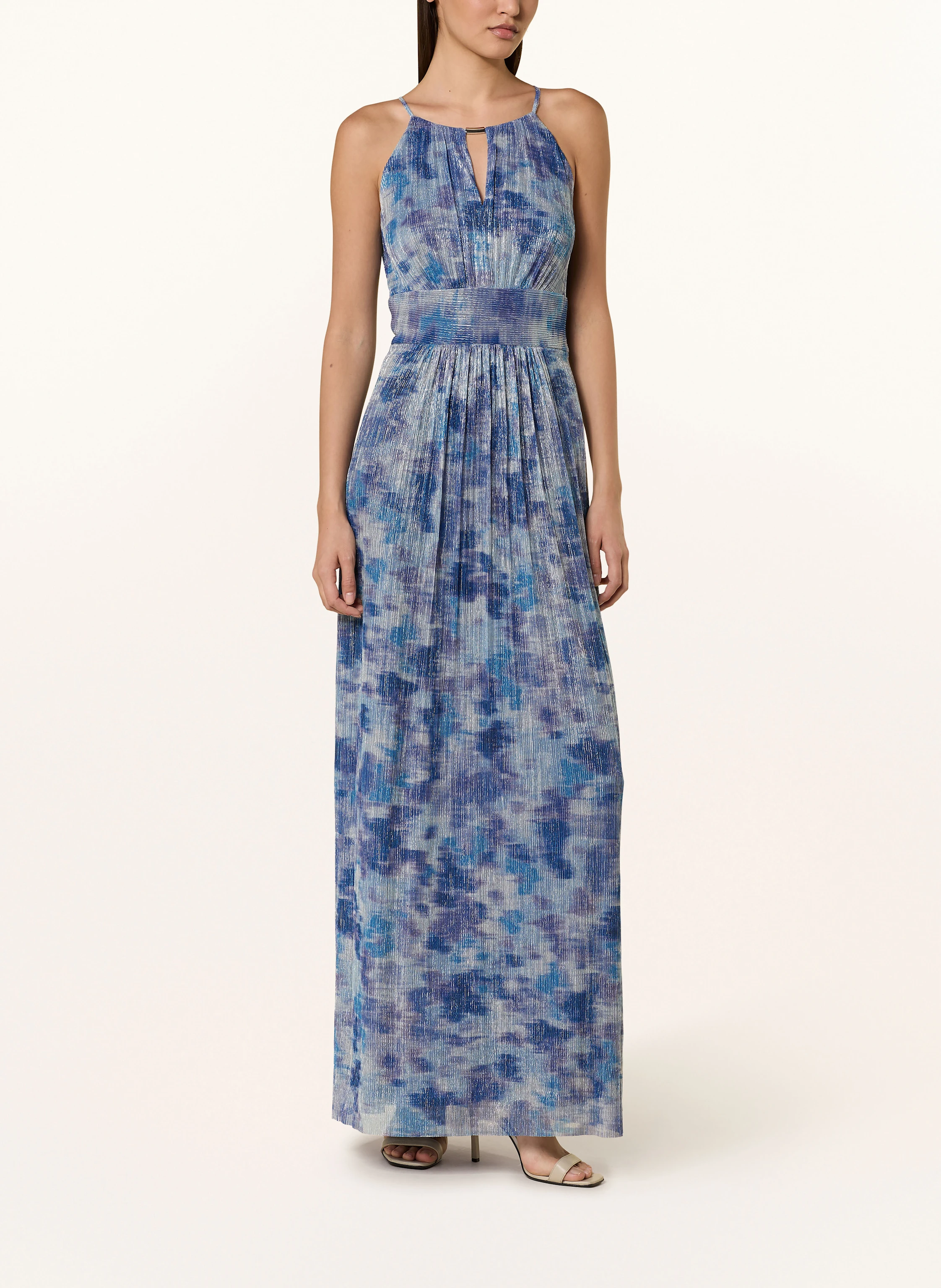 SWING Abendkleid mit Glitzergarn und Plissees