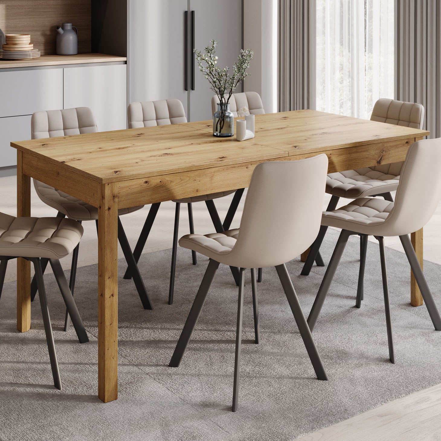 Steve - Eetkamertafel - Eiken - 160x80x77 cm