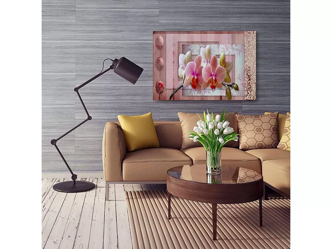 Tableau rose orchidée - 120 x 80 cm