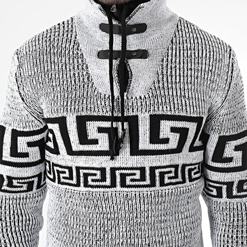 Pull Col Amplified Blanc Noir