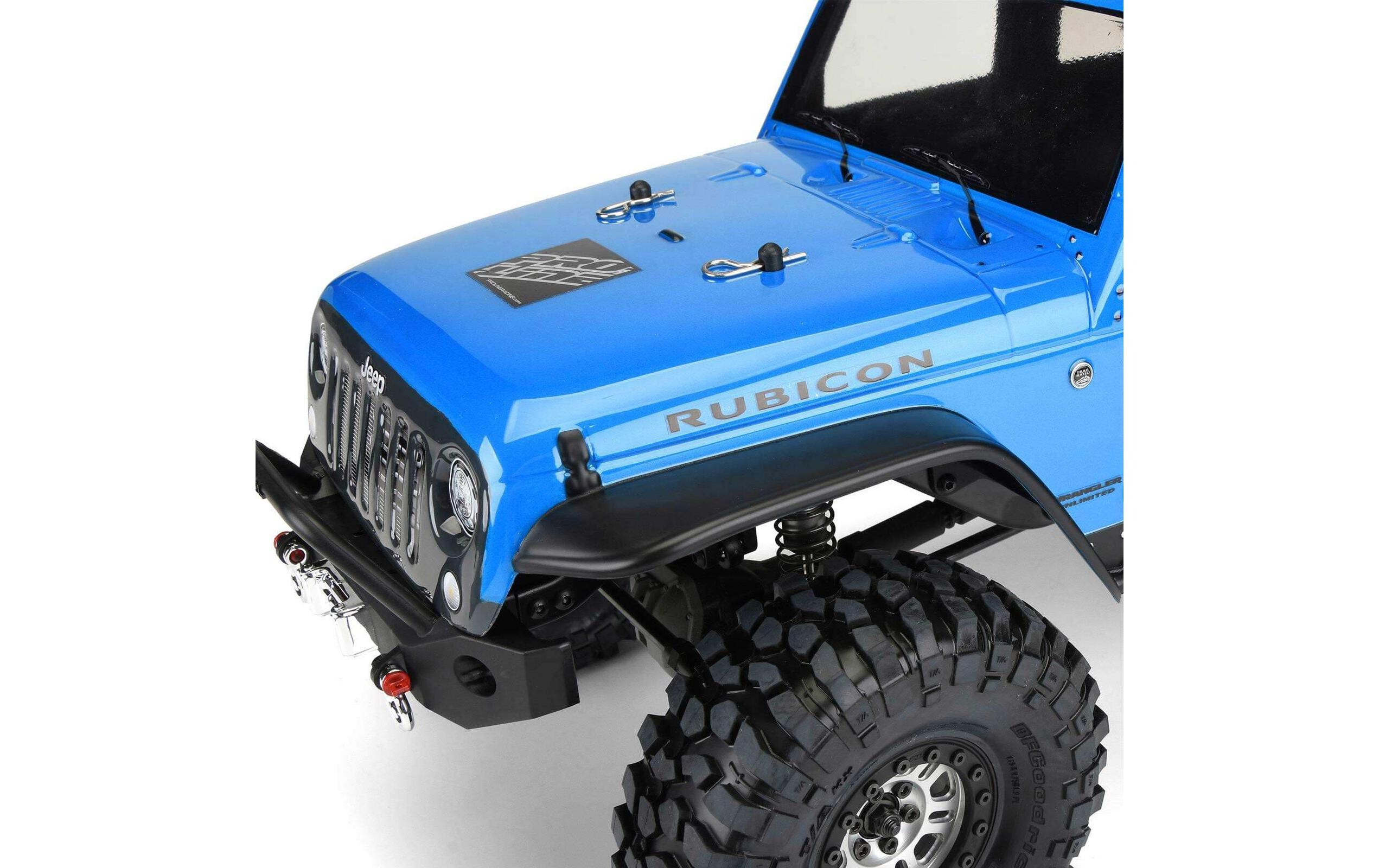 Karosserie Jeep Wrangler Rubicon unlackiert, 1:10Karosserie für Crawler mit 325 mm Radstand, z.B. TRX-4