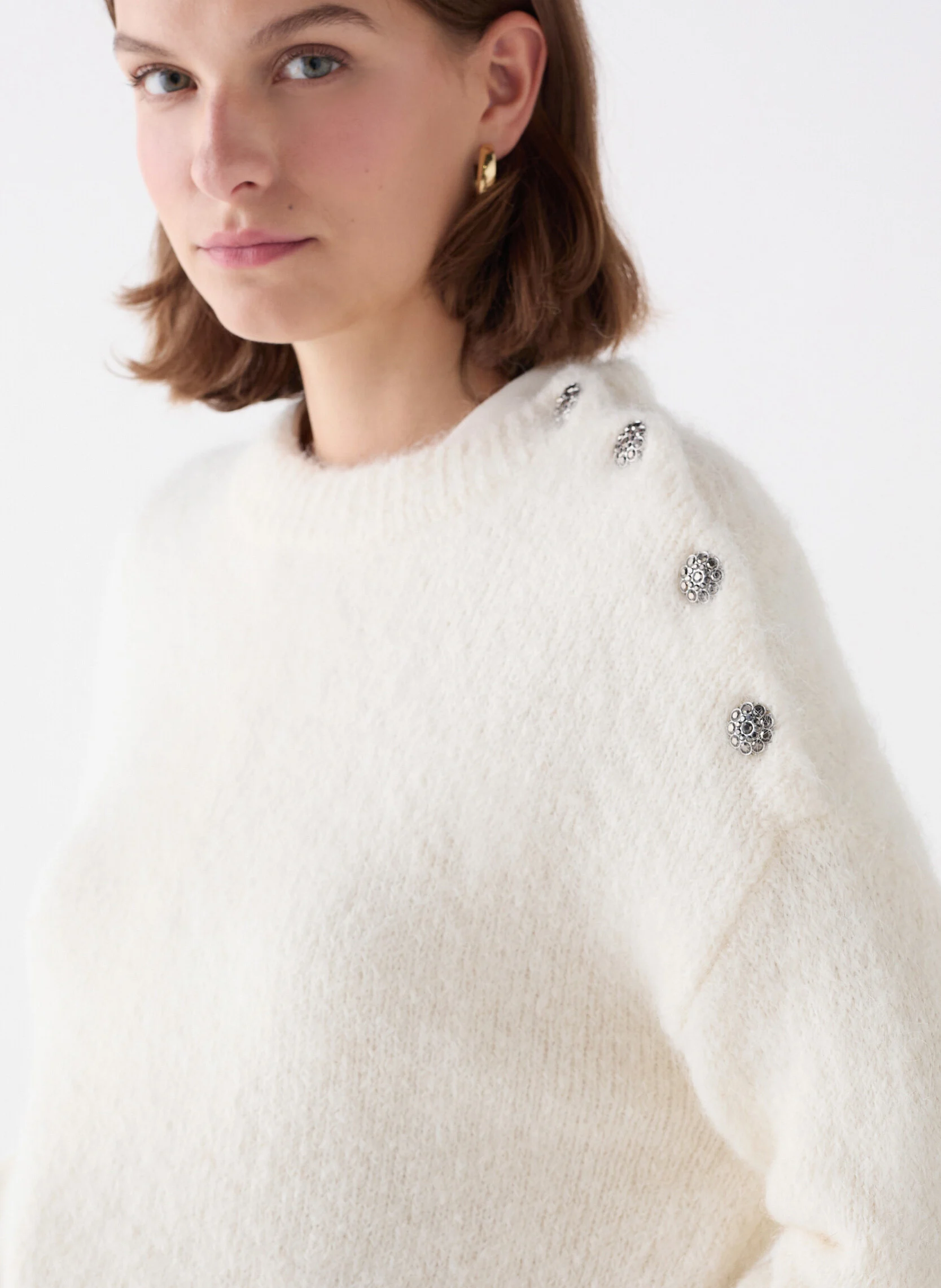 MGRACE2 - Pull oversize en maille | Blanc