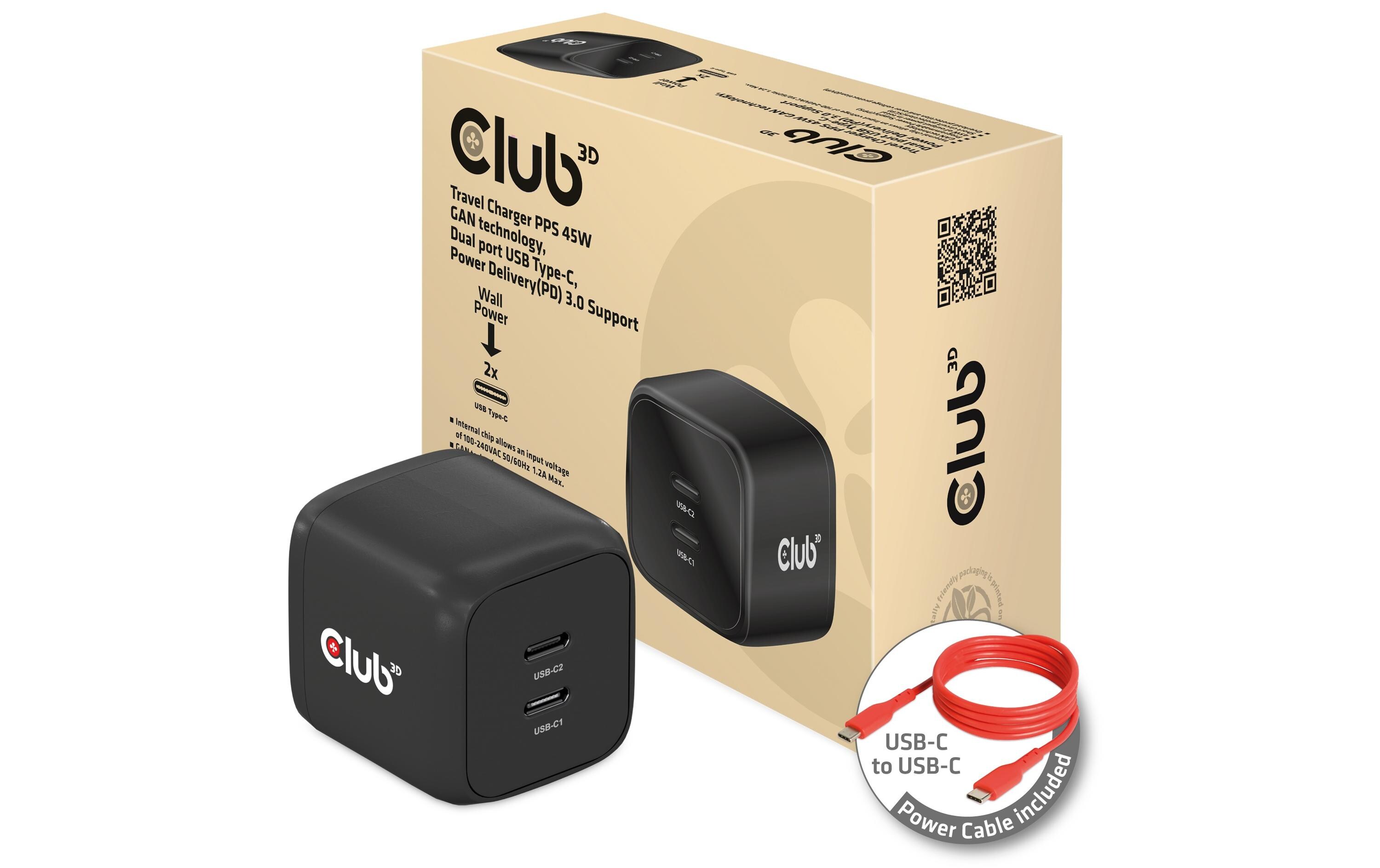 USB-Wandladegerät CAC-1909Kompakter USB-Ladeadapter mit PowerDelivery und GaN-Technologie