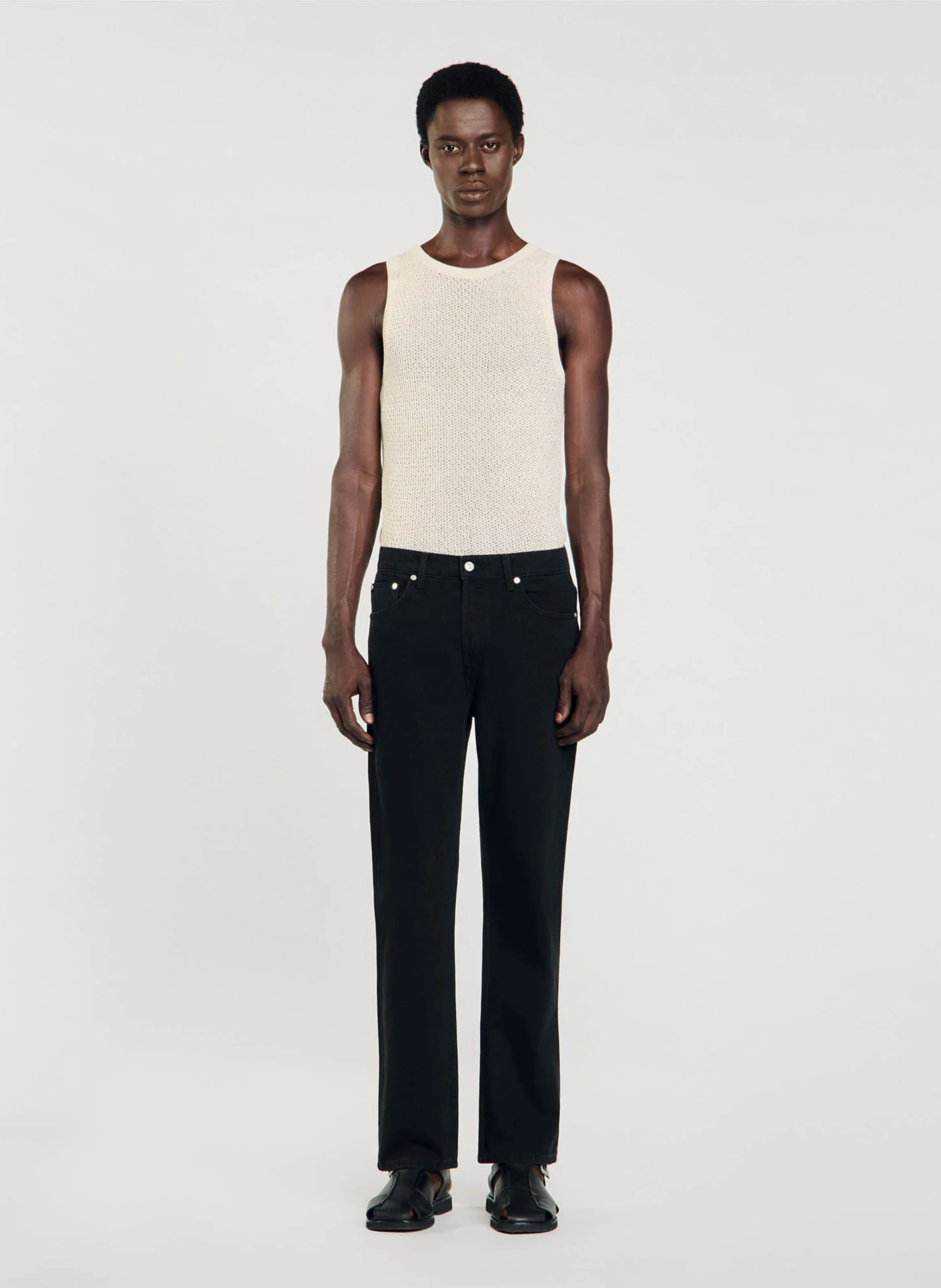 Jean droit en coton | Noir