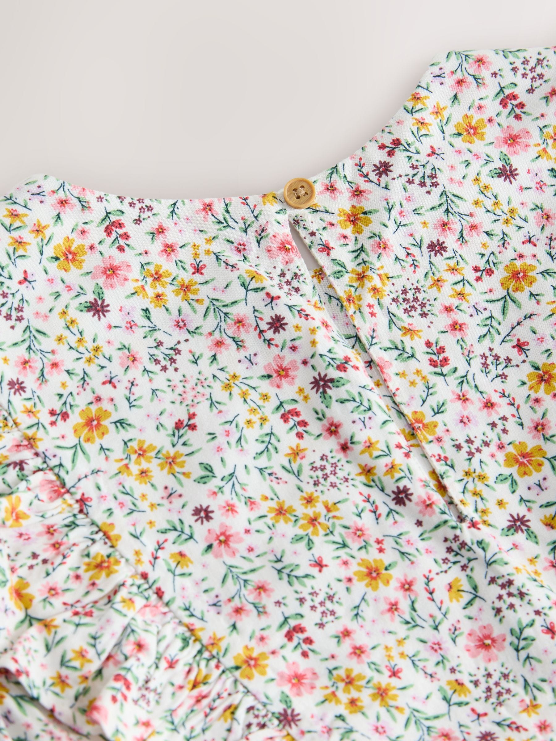 Roze fijne print - Blouse met lange mouwen (3-16jr)