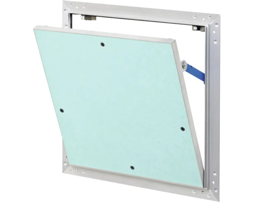AluNova toegangsluik met 12,5 mm gipsplaatinzetstuk en veiligheidspal van 200 mm x 200 mm.