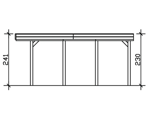 SKAN HOLZ Friesland enkele carport inclusief aluminium dakpanelen en H-paalankers, 314 x 555 cm, grijs