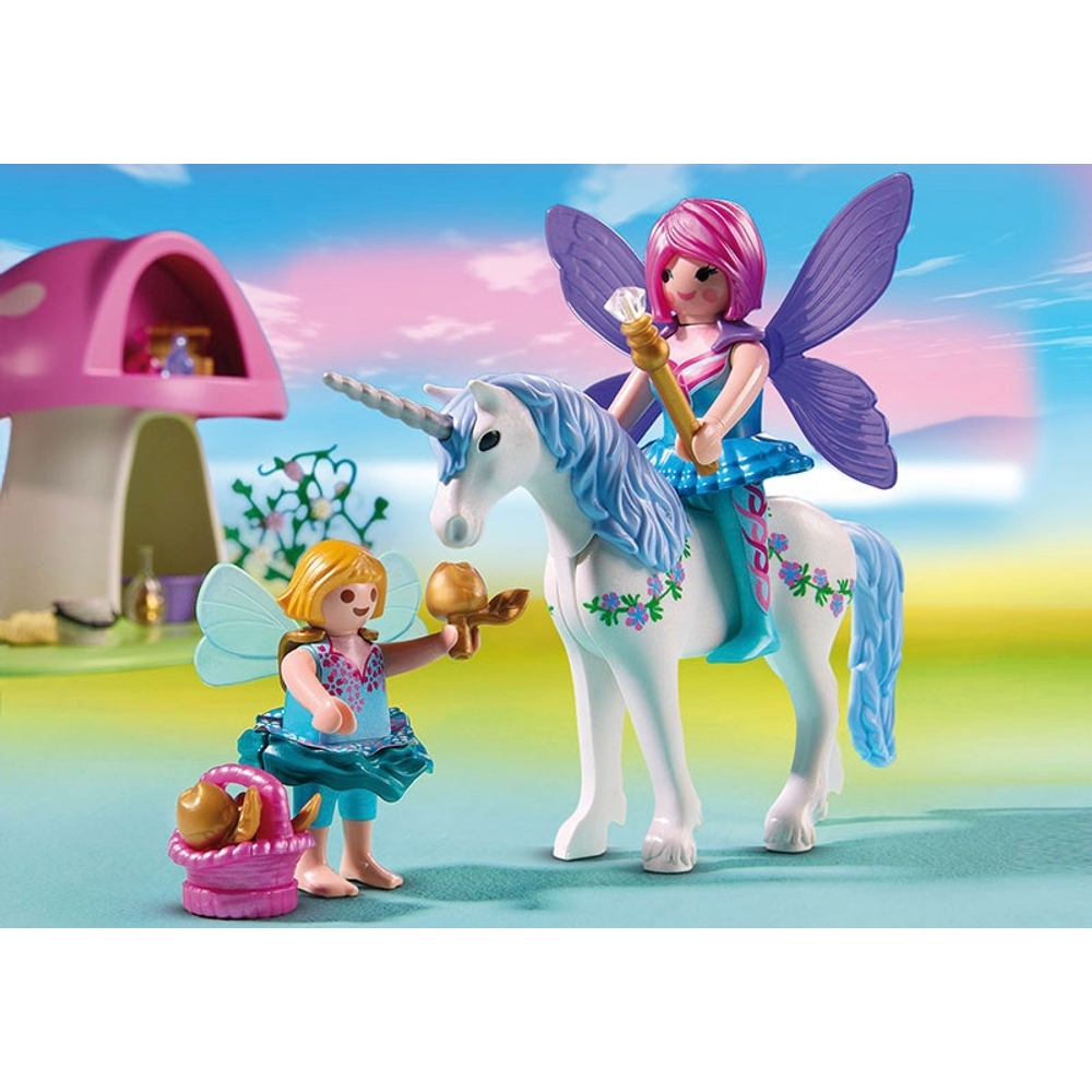 Playmobil 6055 Feen mit Fliegenpilzhaus & Einhörnern