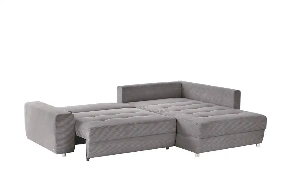 Ecksofa Arissa de Luxe Grau rechts Cordstoff