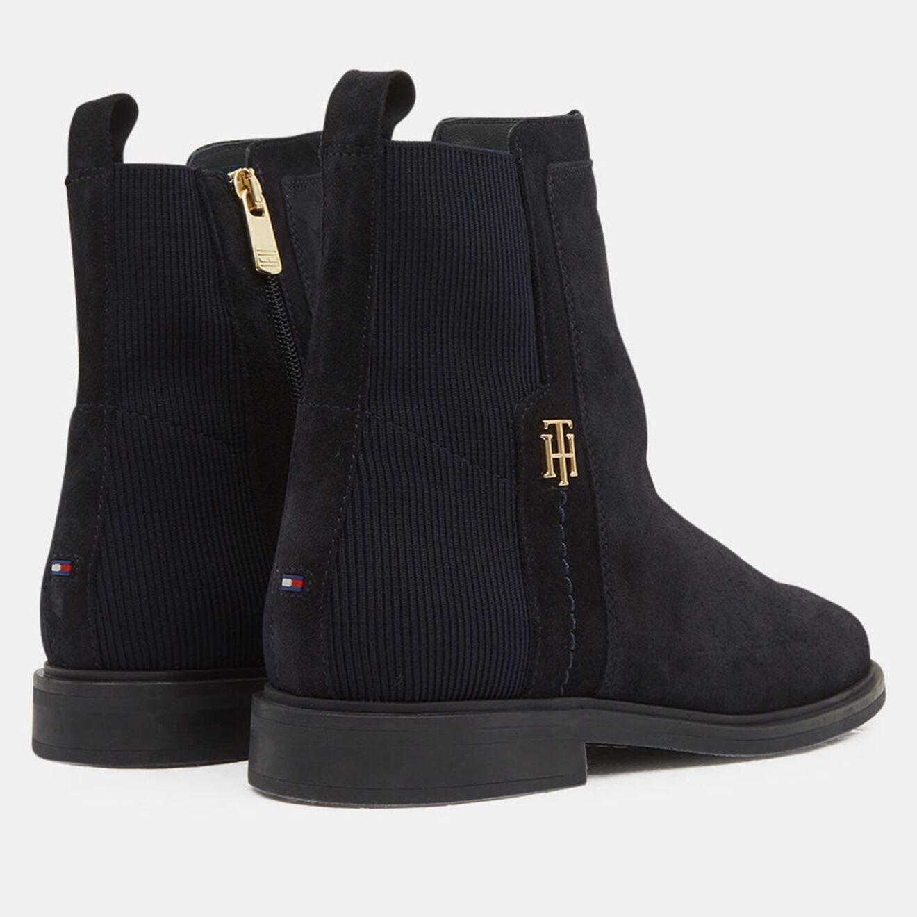 Tommy Hilfiger Bottines en Velours de Cuir Essentials bleu marine