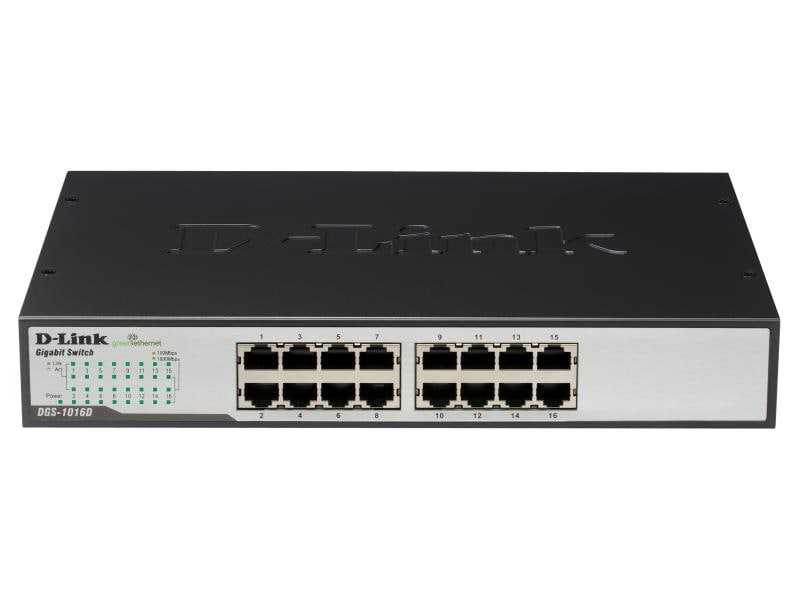 D-Link Switch DGS-1016D 16 Port 16-Port Gigabit Switch, Auto Uplink
