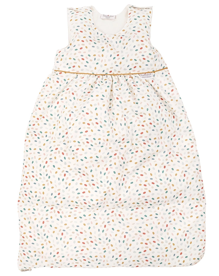 Daunen-Schlafsack MULTI DOTS in weiß