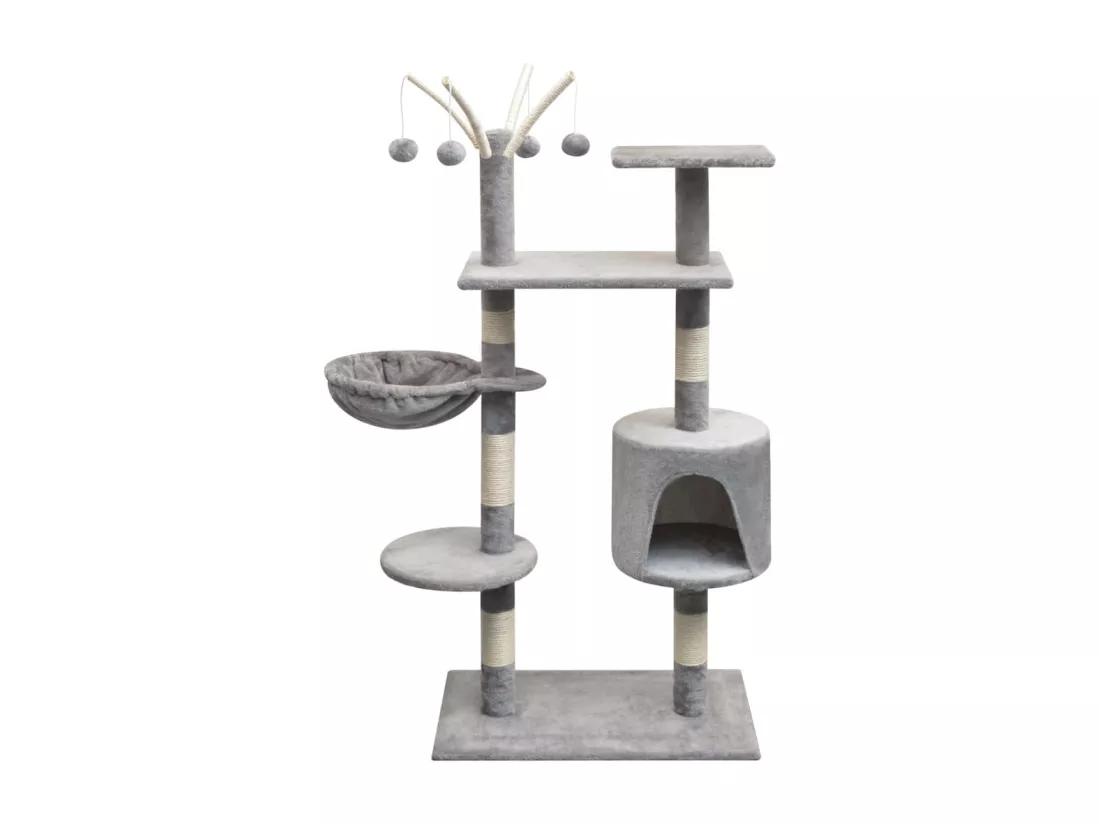Arbre à chat avec griffoirs en sisal 125 cm Gris