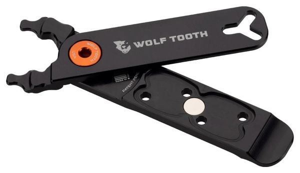 Multi-Outil Wolf Tooth Pack Pliers - Master Link Combo Pliers (4 Fonctions) Noir Orange
