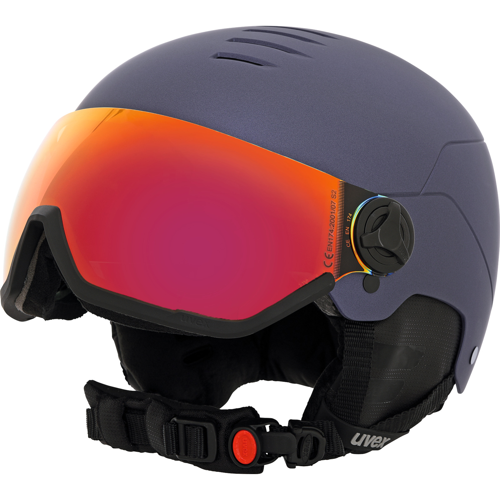 Uvex Skihelm Wanted Visor weiss, 58-62