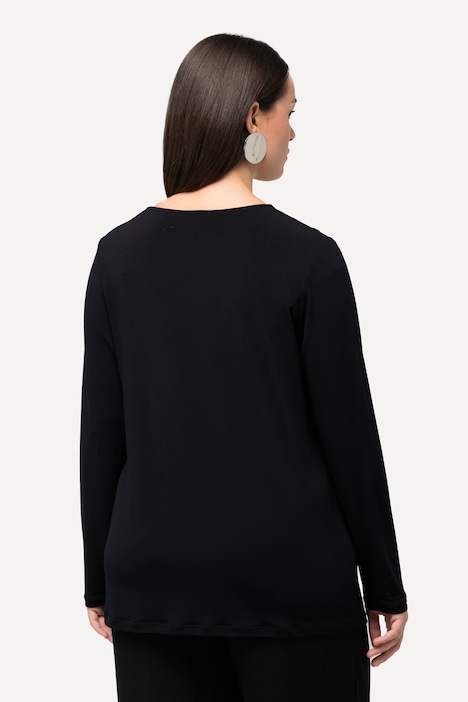 Shirt, Cut-Out, asymmetrischer Ausschnitt, Langarm