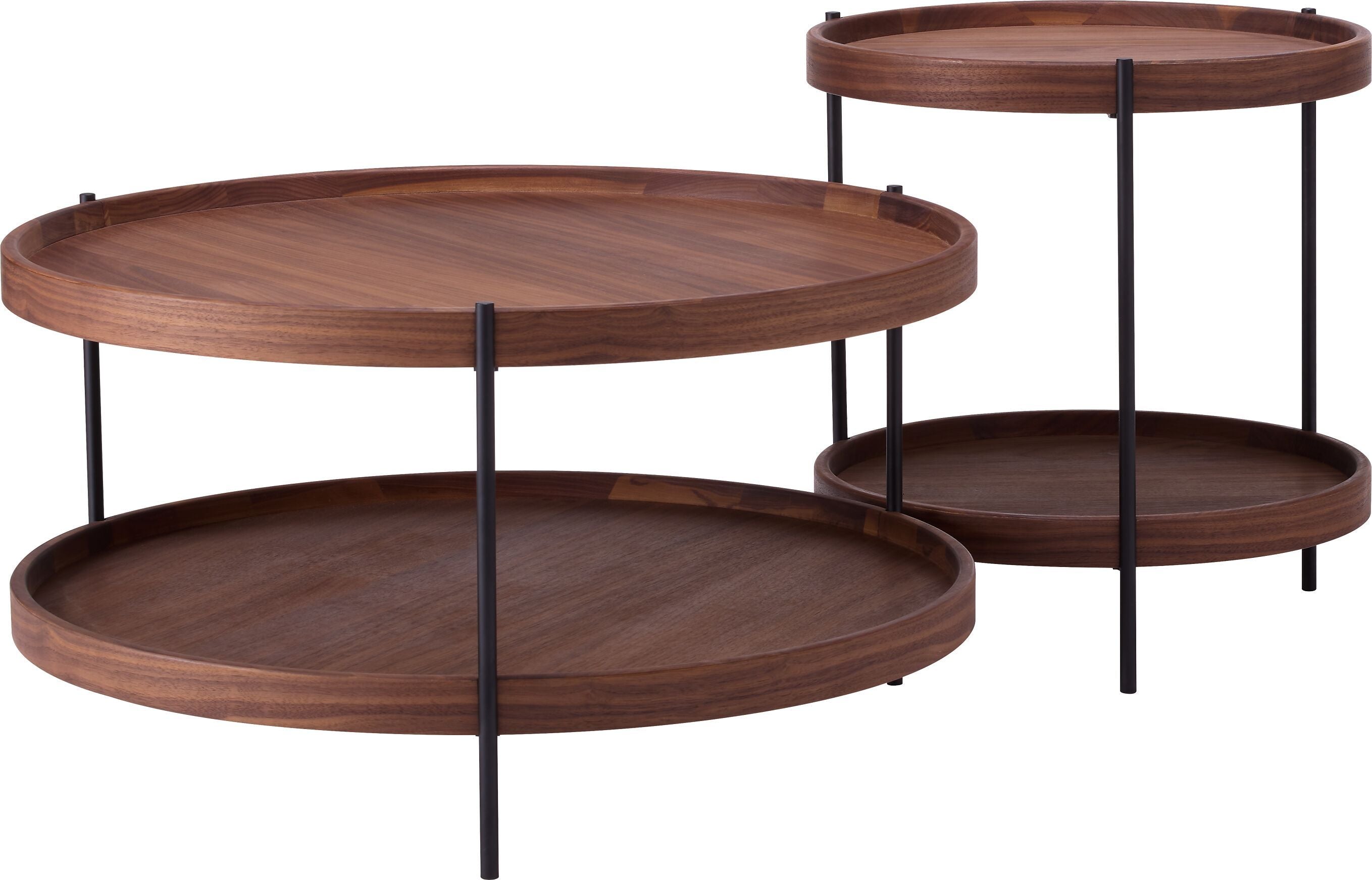 MALA Beistelltisch - Nussbaum / B: 44.0 cm x T: 44.0 cm x H: 48.0 cm