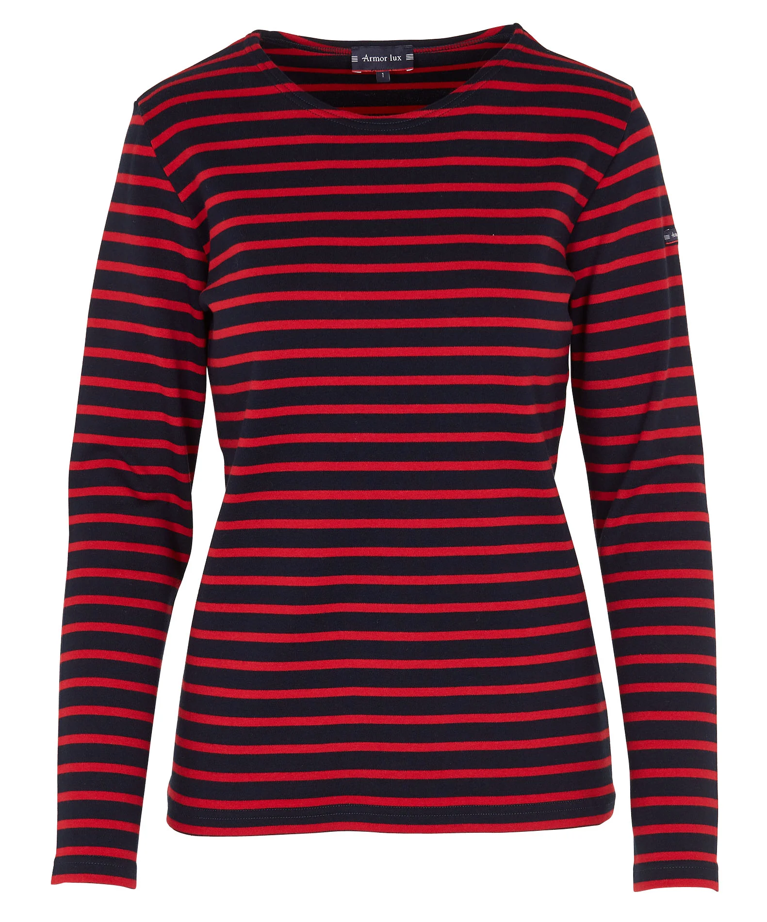 Marinière col rond en coton| Bleu