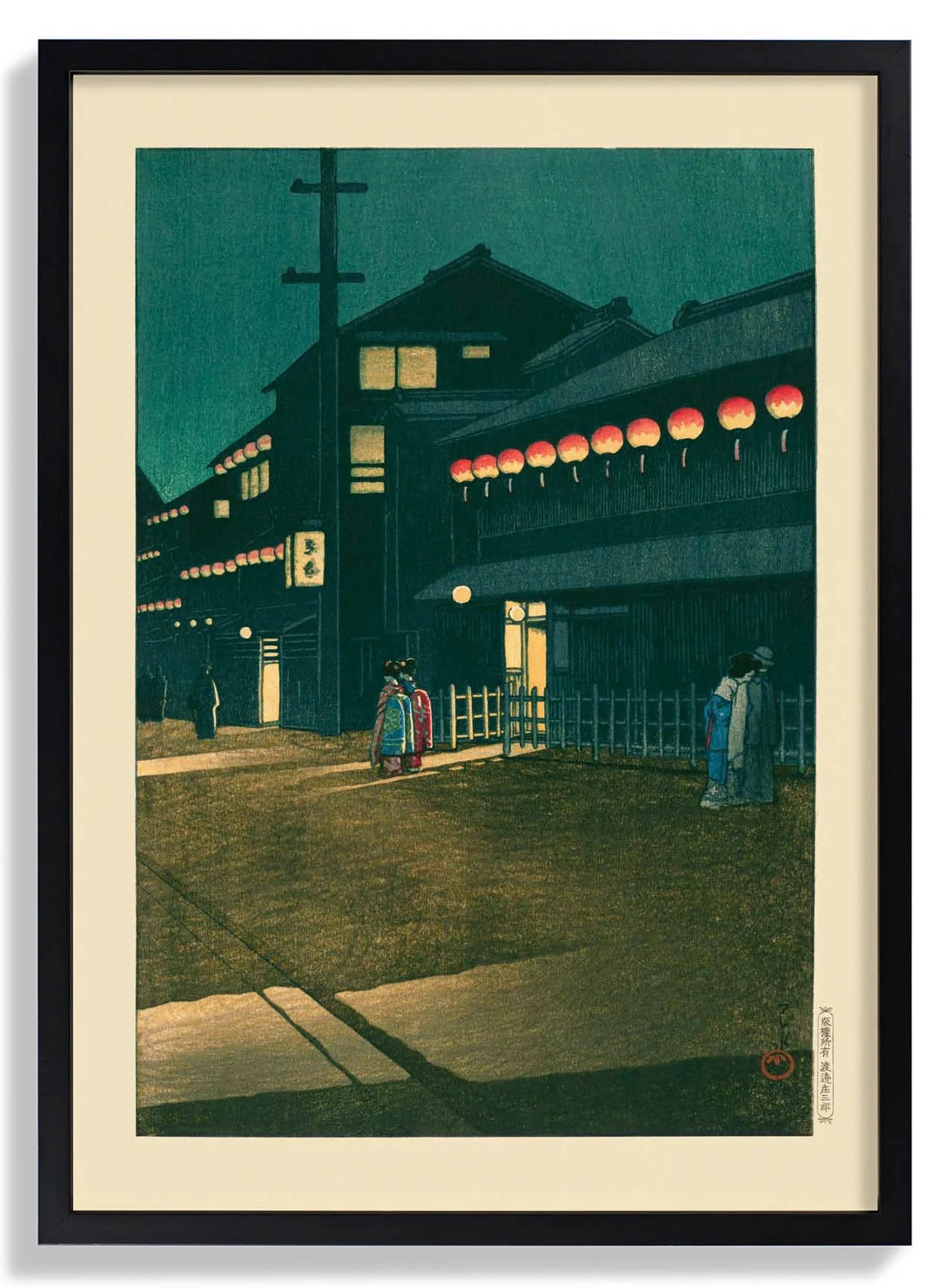 Souemoncho Nacht Kunstdruck von Hasui