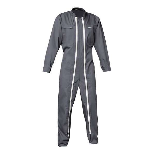 Combinaison de travail grise double fermeture, polycoton, taille L