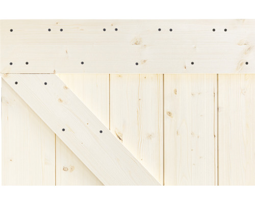 Complete schuifdeurset Barn Door Motif Z Spruce 79x210 cm inclusief deurblad, schuifdeurbeslag en krukset
