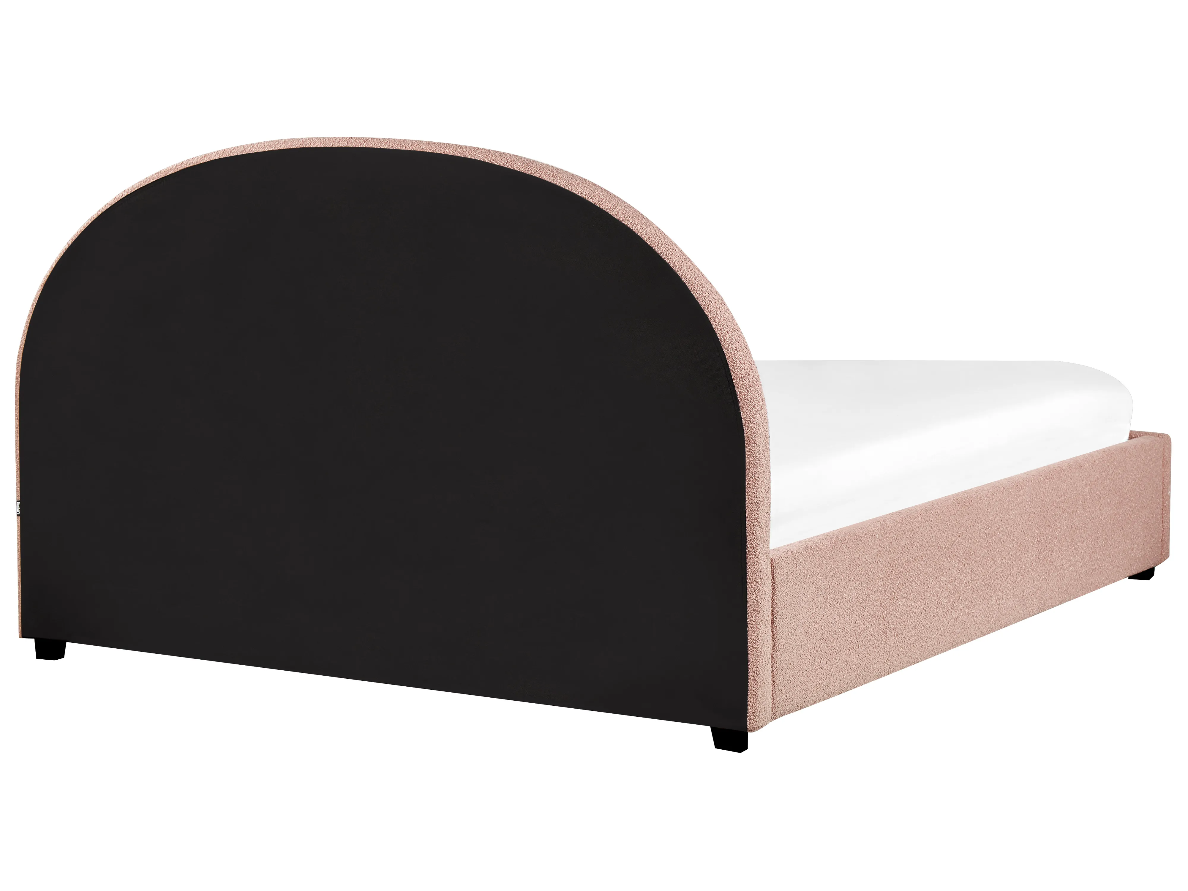 Bed met opbergruimte Bouclé VAUCLUSE 180 x 200 cm Pastelroze