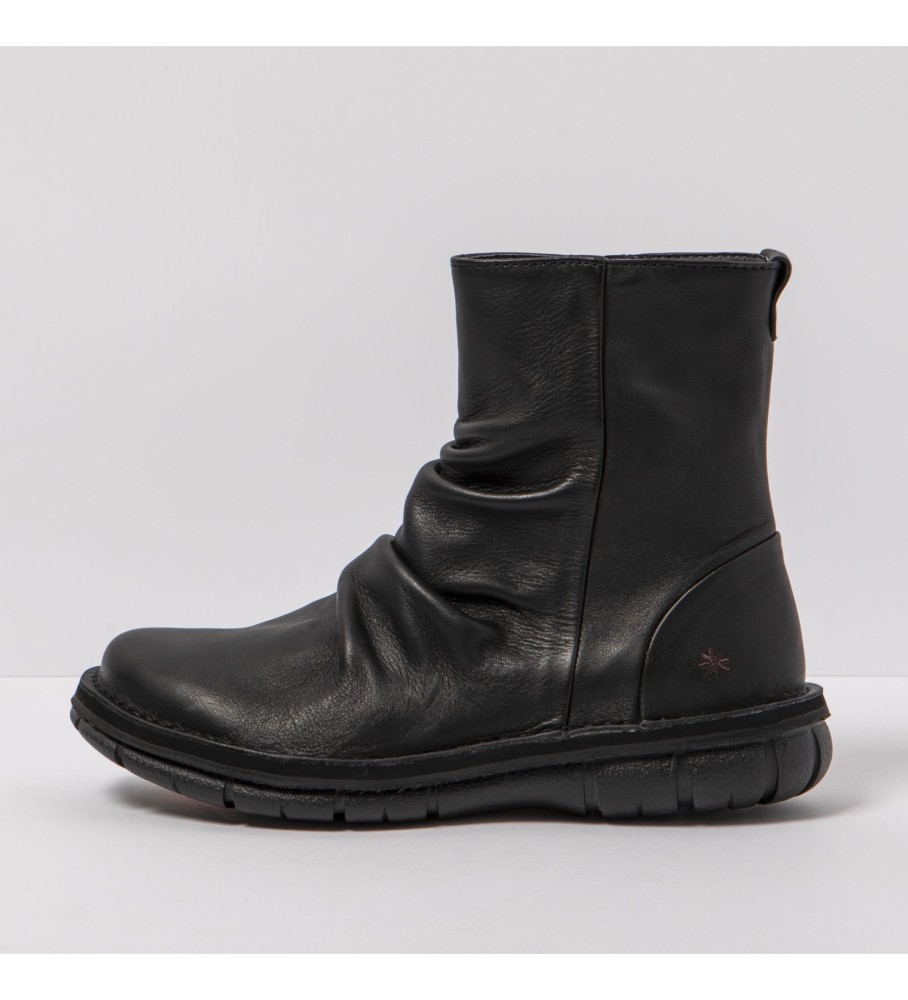Botas de tornozelo Art em couro preto