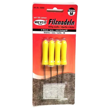 Meyco 4 Filznadeln mit Holzgriff, Stärke M
