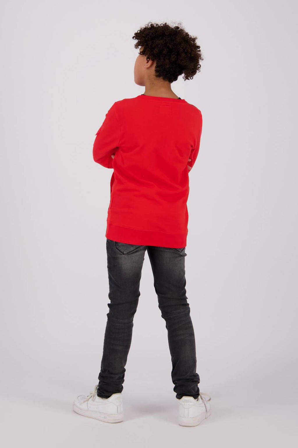 Raizzed sweater Kanpur met printopdruk felrood