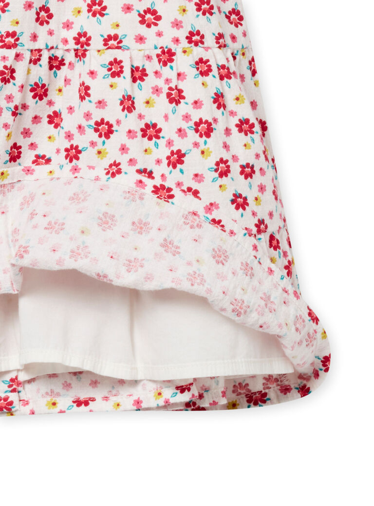 Robe écrue à imprimé fleuri bébé fille