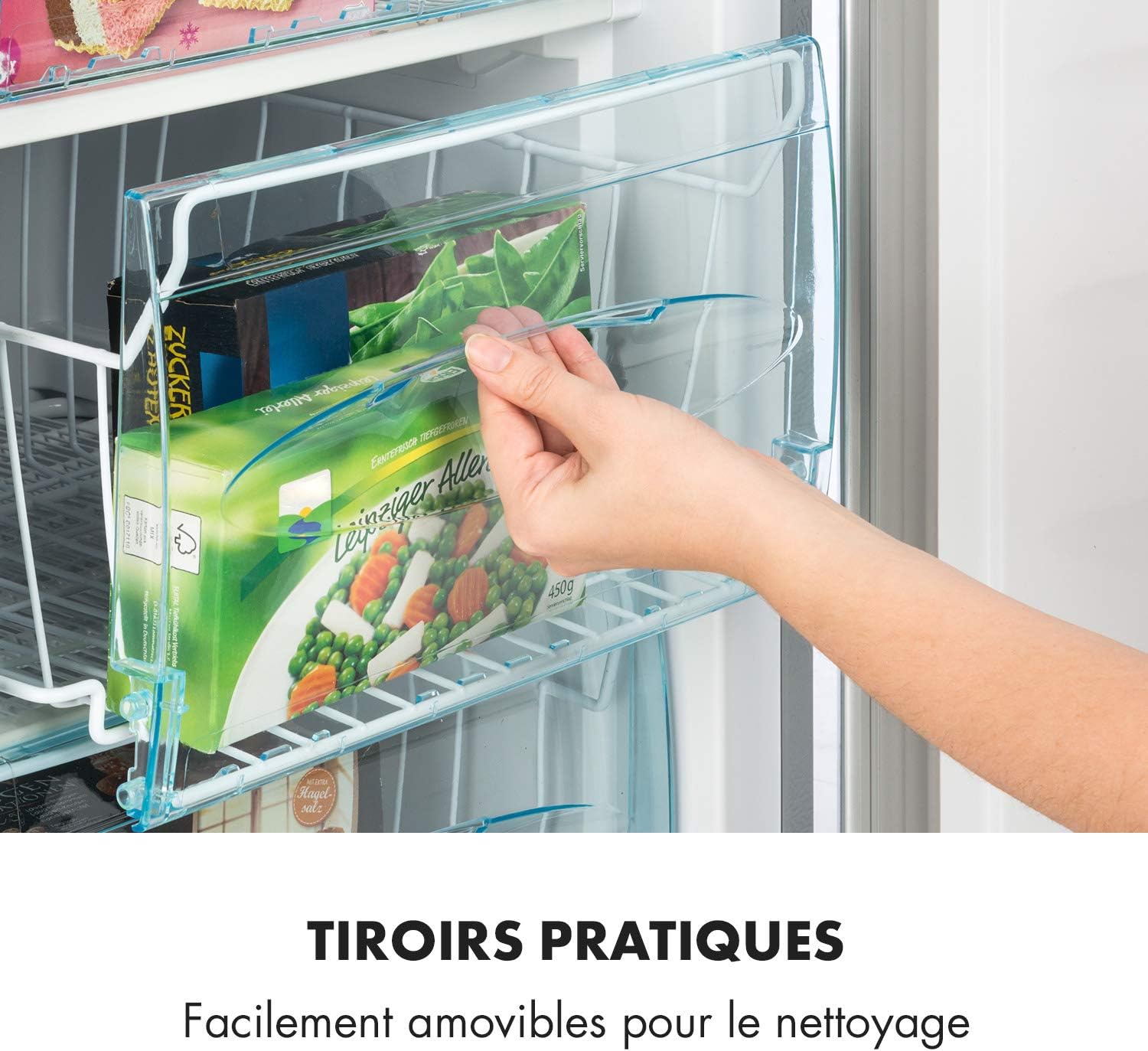 Klarstein Mini Congelateur Armoire, pour la Chambre et la Maison, 64L, Taille avec Etagère, Econome en Energie, Appareil à glaçons et Grattoir