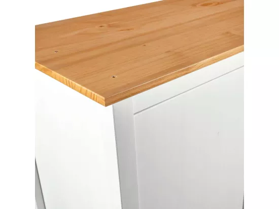 Garde-robe à 2 portes Hill Blanc 89x50x170cm Bois de pin solide