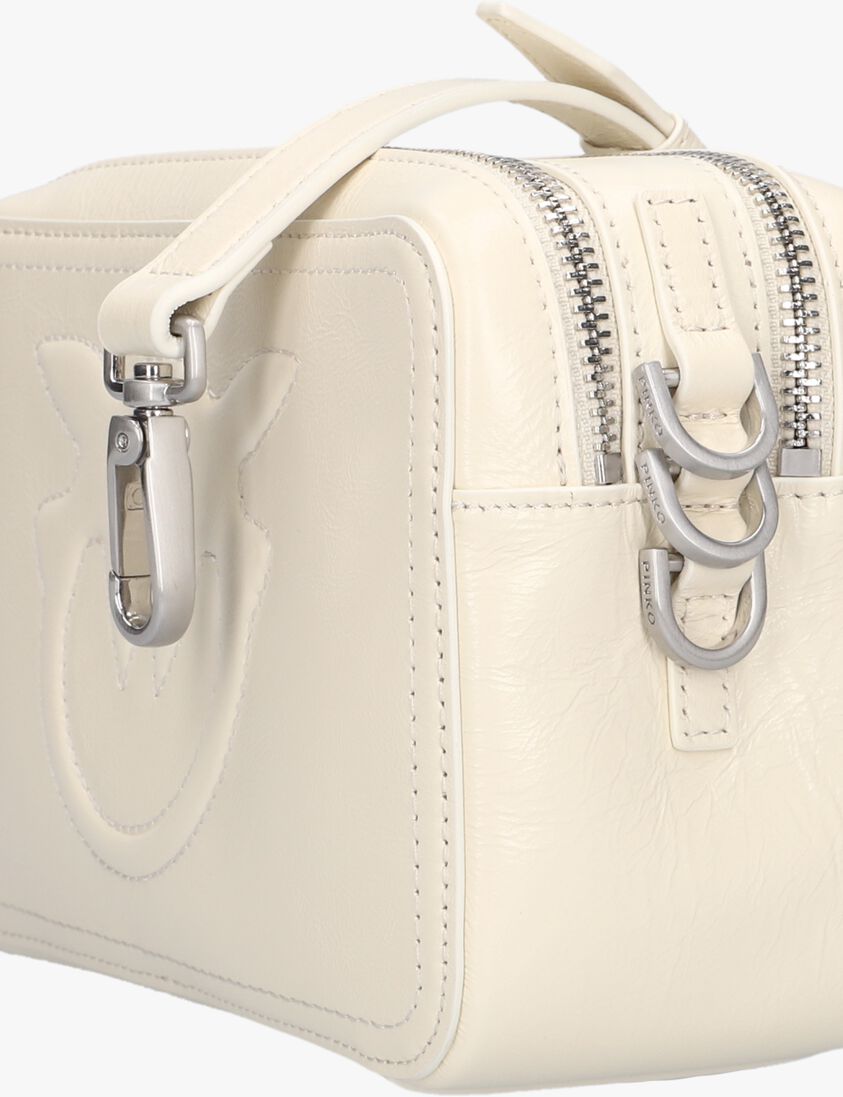beige pinko schoudertas carrie camera bag