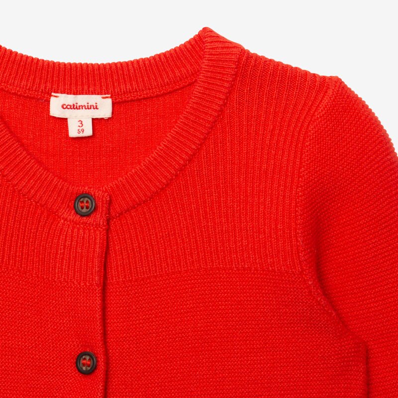 Cardigan bébé tricot rouge Catimini Rouge