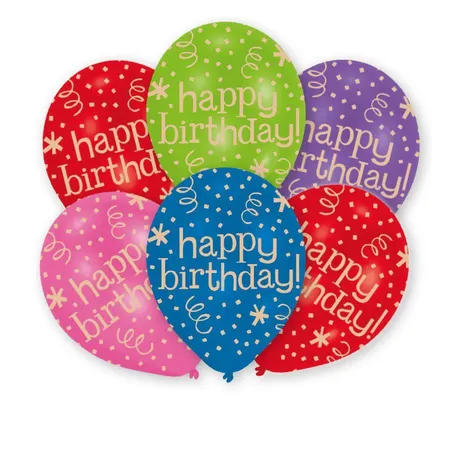 amscan Latexballons Happy Birthday, Rot 6 Stück