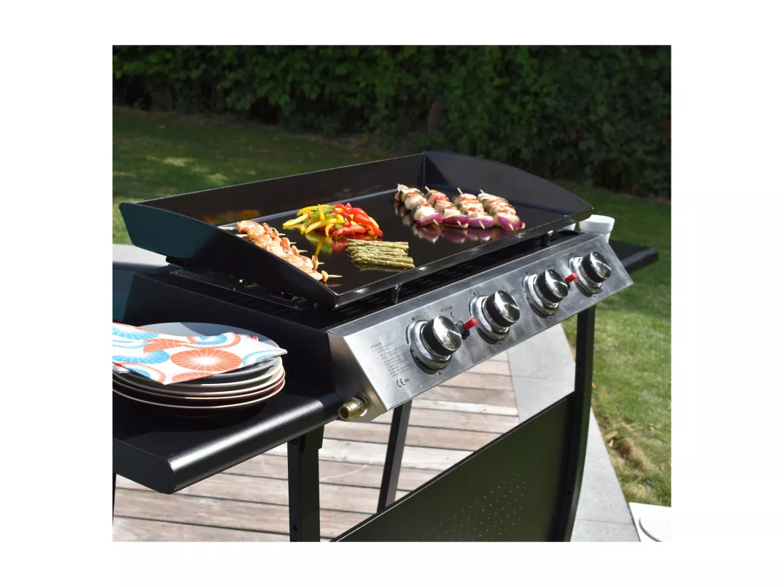 Plancha au gaz VALENCIA - 4 brûleurs 10kW - HAPPY GARDEN