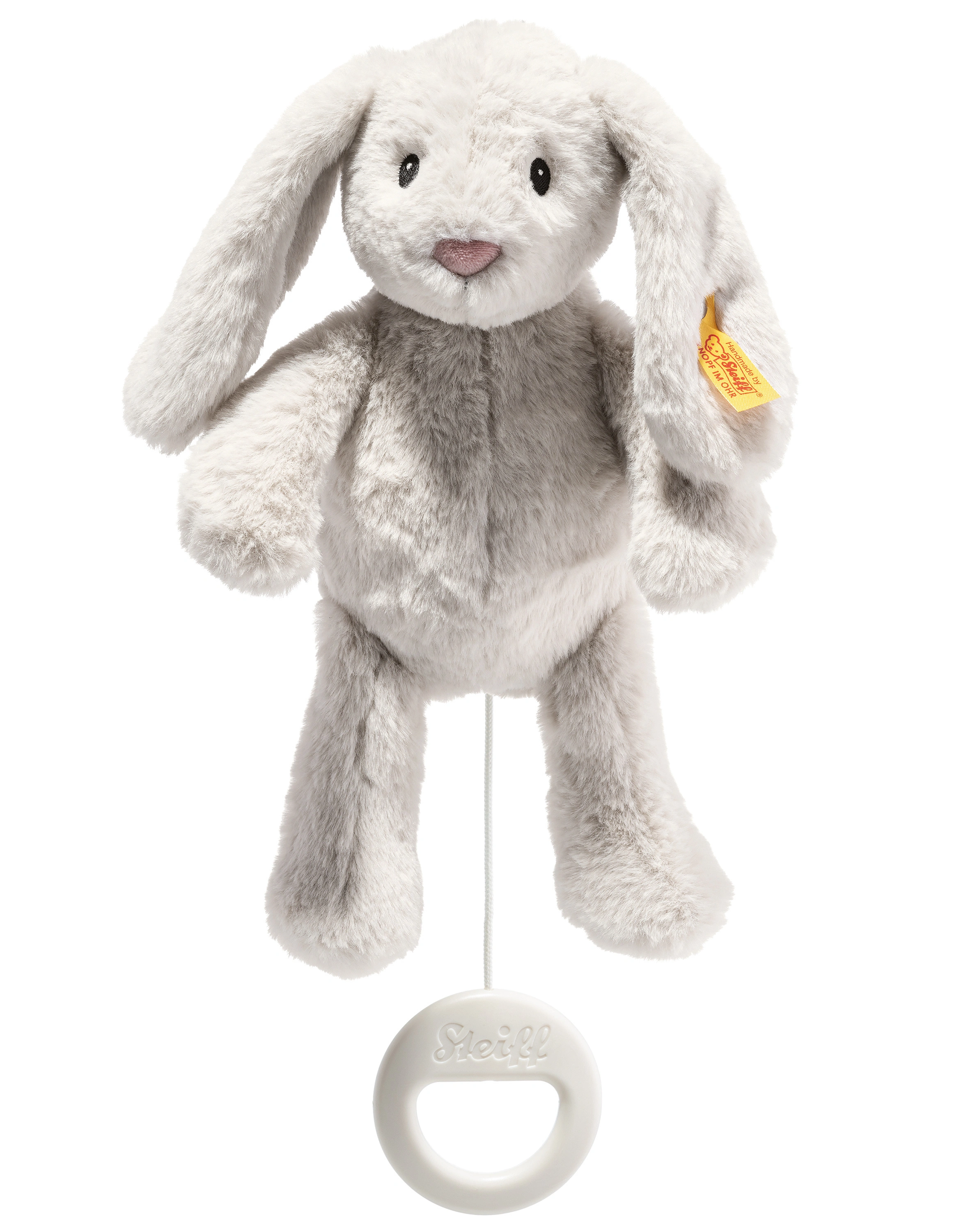 Spieluhr HOPPIE HASE (26cm) in hellgrau