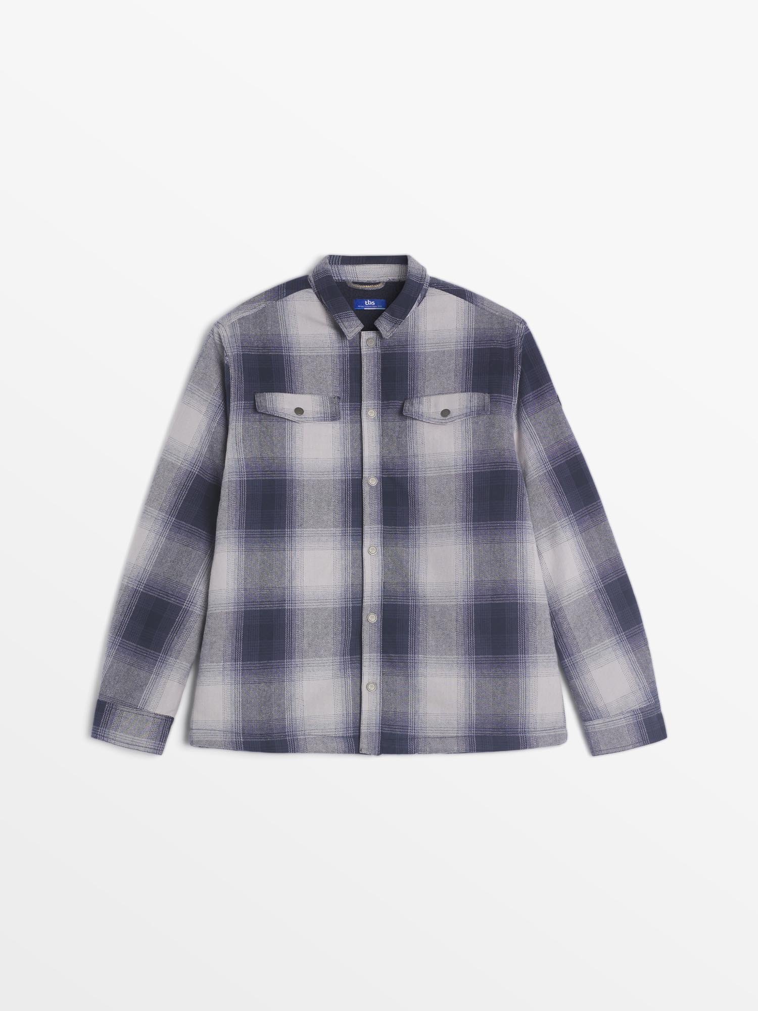 Surchemise Homme en Flanelle Carreaux Marine