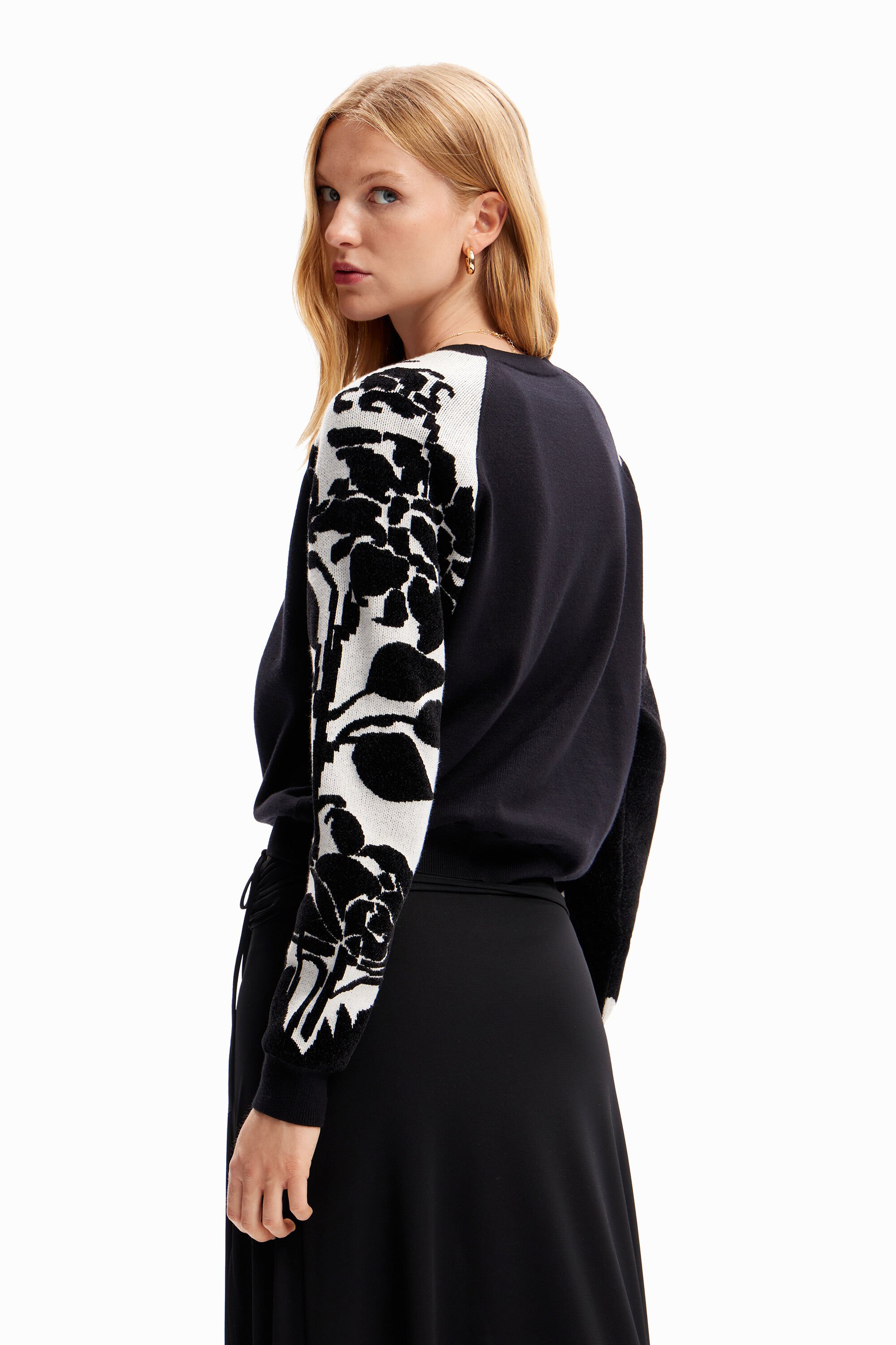 Pull combiné fleurs