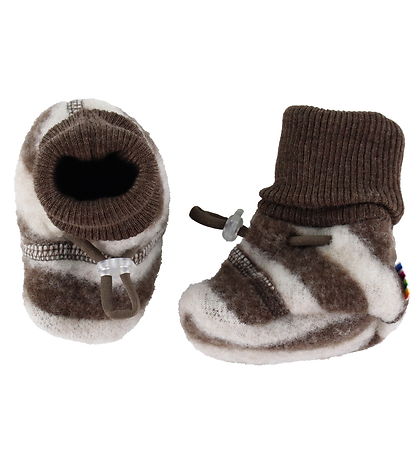 Joha Krabbelschuhe - Wolle - 2-lagig - Braun