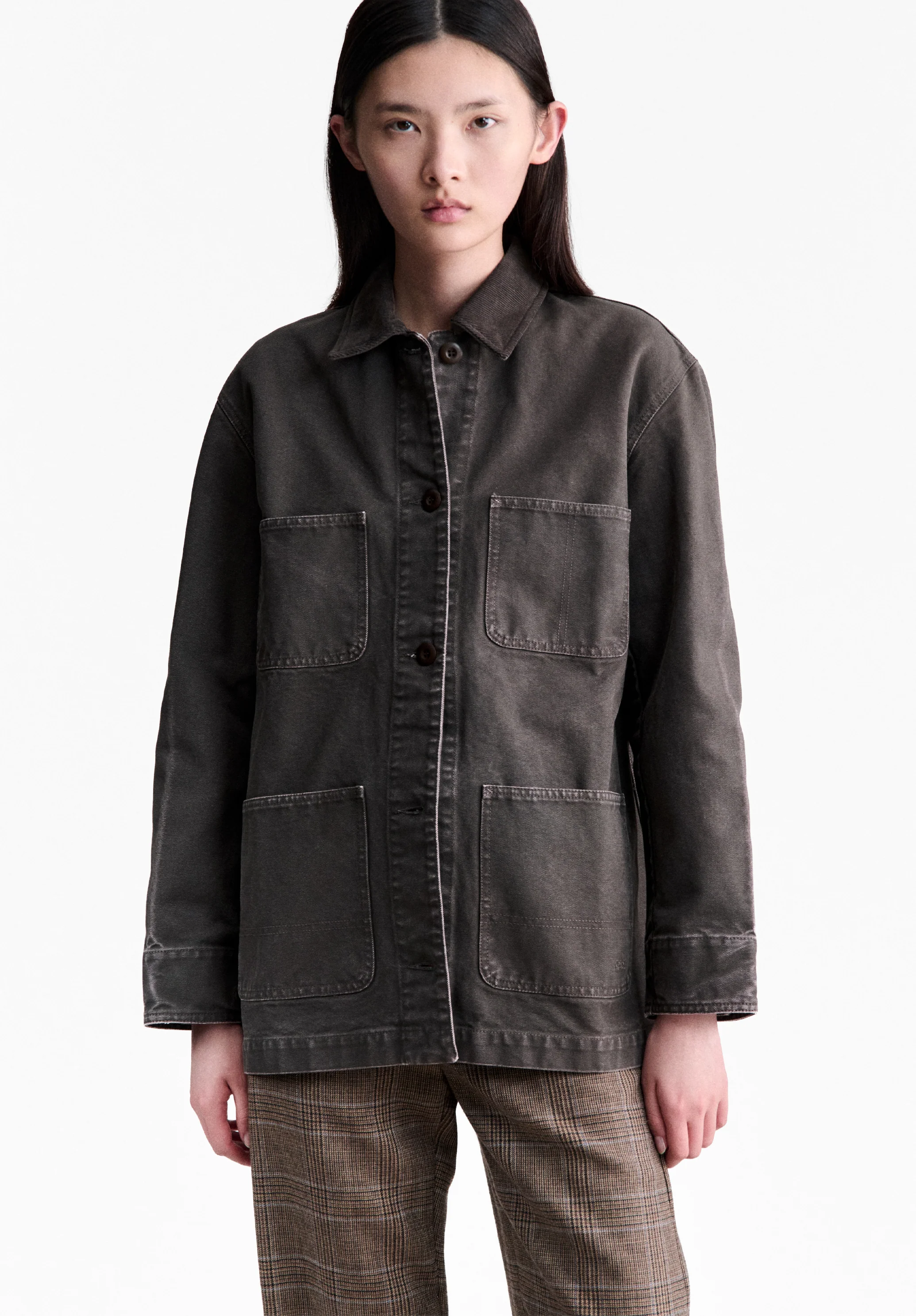Veste workwear en toile marron - Marron