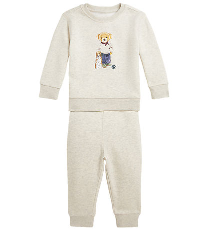 Polo Ralph Lauren Sweatset - Grau Meliert m. Kuscheltier