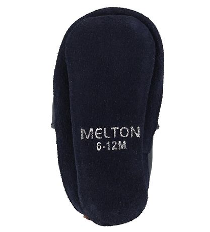 Melton Leder-Krabbelschuhe - Navy