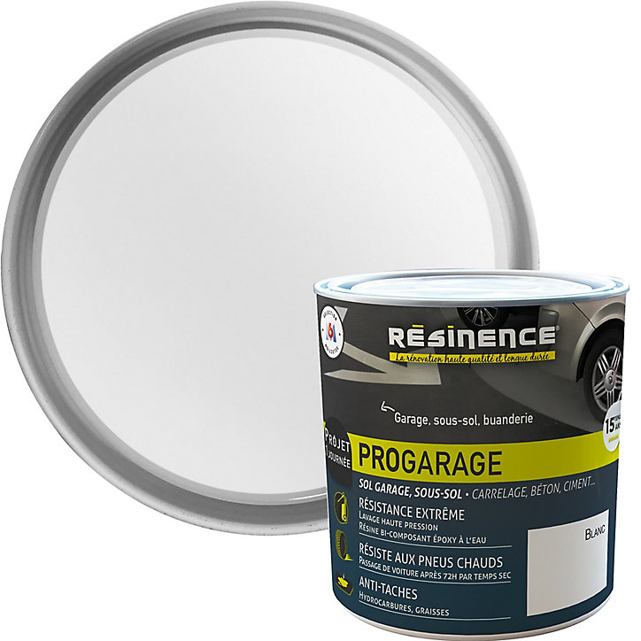 Résine de rénovation sol pro Résinence garage blanc 300ml