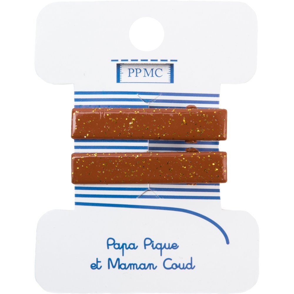 Petite Barrette Croco Terracotta Pailleté Cr048