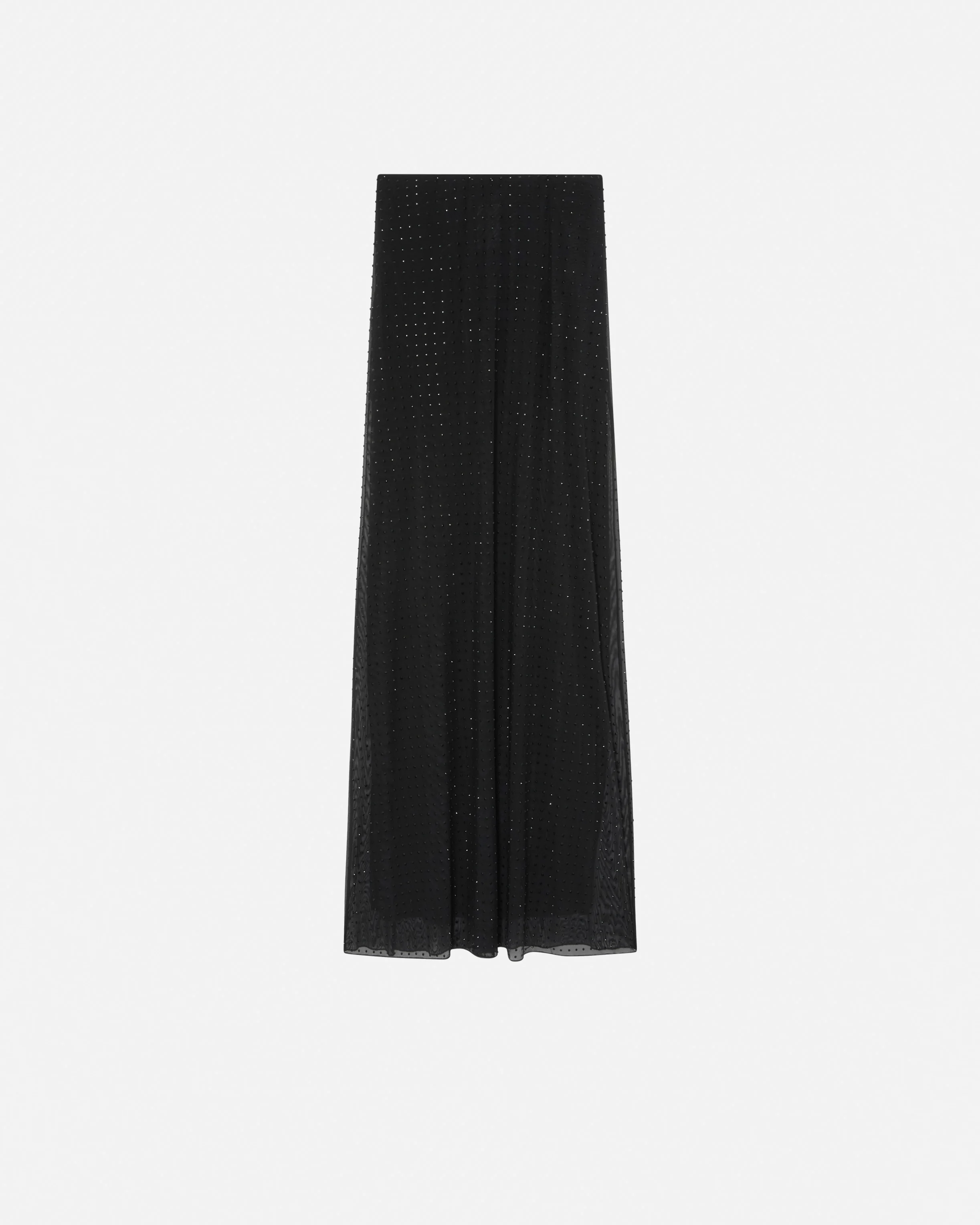 Jupe longue avec strass all-over | Noir